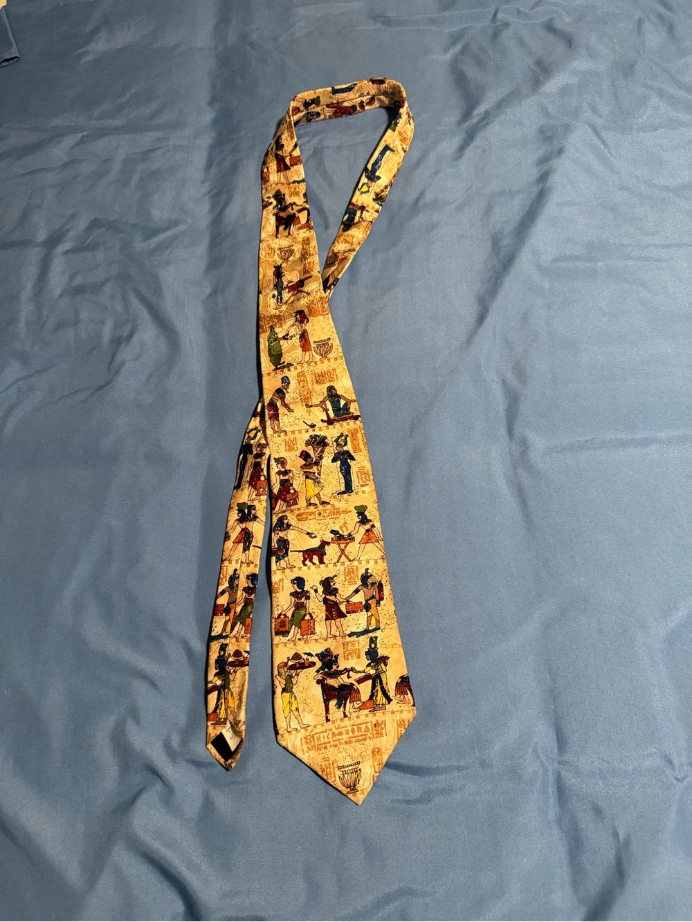 Classic Egyptian Motif Yellow Men's Necktie